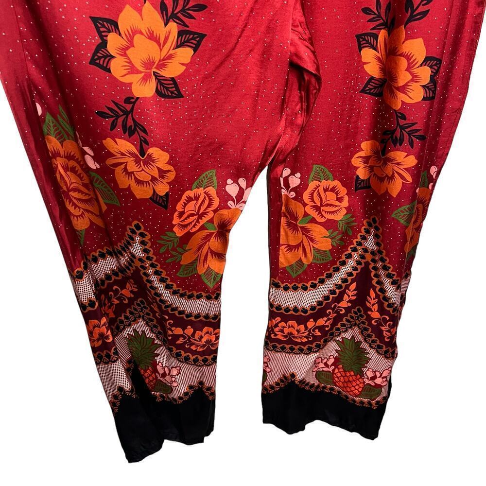 New Women’s Farm Rio x Anthropologie One Shoulder Satin Jumpsuit Size XL - Picture 5 of 12